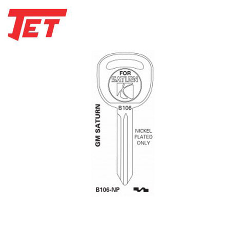 JET - B106-NP - GM Saturn Ion Mechanical Key Blank - UHS Hardware
