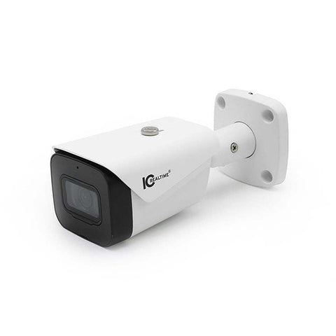 IC Realtime - HDEG-B50F-IR-M1 / 5MP 16:9 HD-AVS Indoor/Outdoor Mid Size Bullet Camera / Fixed 2.8mm Lens (132°). 131 Ft Smart IR / 12VDC / Built In Mic