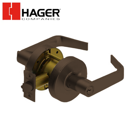 Hager - 2553 - Commercial Lever Set - 2 3/4" Backset - 10B - Oil Rubbed Bronze - Entrance - Keyed Different - Grade 2 - UHS Hardware