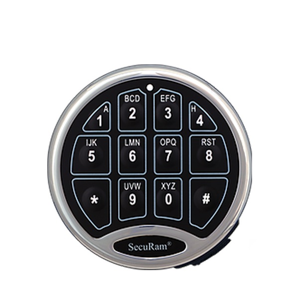 SECURAM - SafeLogic Kit - SafeLogic Basic Electronic Safe Keypad Lock & SwingBolt Lock Body - Analog Mode - UL Listed - Satin Chrome - UHS Hardware