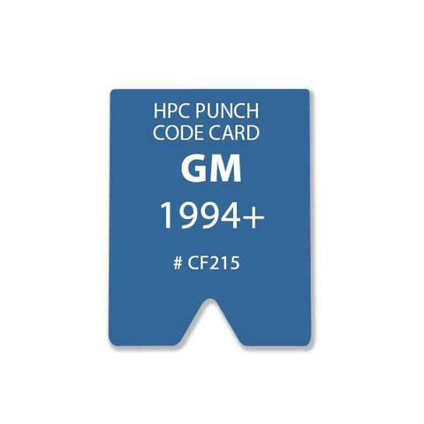 HPC - CF215 - GM 1994+ Punch Card for HPC 1200 Punch Machine - UHS Hardware