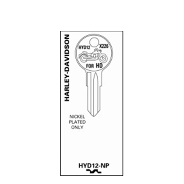 JET - HYD12-NP - Harley Davidson - Motorcycle Key - Nickel Plated - UHS Hardware