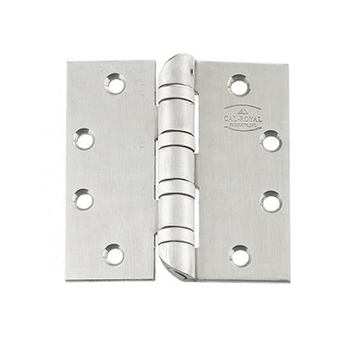 Cal-Royal - Hospital Tip Specialty Hinge - Full Mortise  - Four Ball Bearing - 4-1/2" x 4-1/2" - Stainless Steel