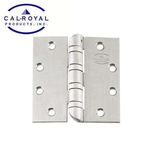 Cal-Royal - Hospital Tip Specialty Hinge - Full Mortise  - Four Ball Bearing - 4-1/2" x 4-1/2" - Stainless Steel