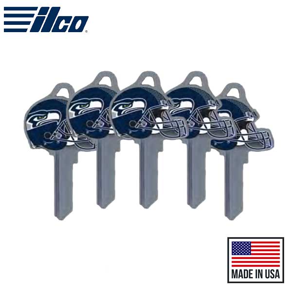 ILCO - NFL TeamKeys - Helmet Edition - Key Blank - Seattle Seahawks - KW1 (5 Pack) - UHS Hardware