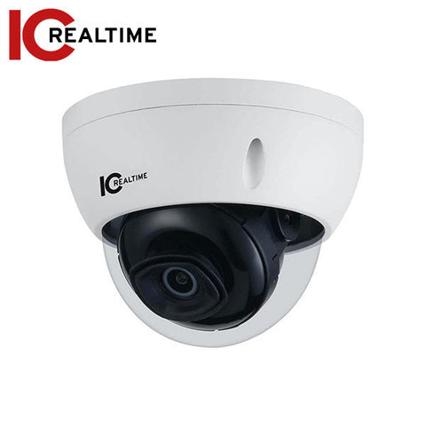 IC Realtime - IPEG-D20F-IRW3 / 2MP IP Indoor/Outdoor Small Size Vandal Dome Camera / Fixed 2.8mm Lens (108°) / 98 Feet IR / PoE Capable