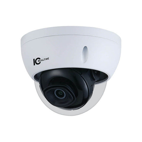 IC Realtime - IPEG-D40F-IRW1 / 4MP IP Indoor/Outdoor Small Size Vandal Dome Camera / Fixed 2.8mm Lens (102Â°) / 98 Feet Smart IR / PoE Capable.