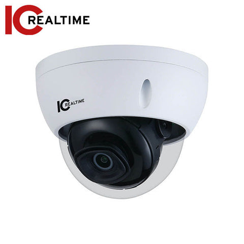 IC Realtime - IPEG-D40F-IRW1 / 4MP IP Indoor/Outdoor Small Size Vandal Dome Camera / Fixed 2.8mm Lens (102Â°) / 98 Feet Smart IR / PoE Capable.