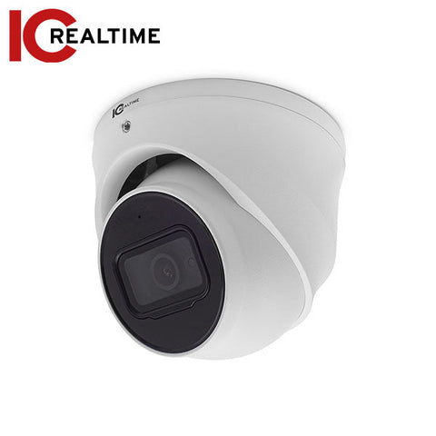 IC Realtime - IPEG-E40F-IRW1 / 4MP IP Indoor/Outdoor Small Size Eyeball Dome Camera / Fixed 2.8mm Lens (102°) / 98 Feet Smart IR / PoE Capable / TAA Compliant