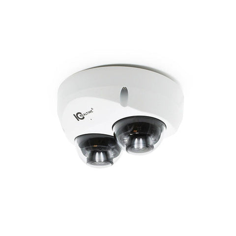 IC Realtime - IPEL-DL80F-IRW1 / 4MP Dual Lens IP Wedge Dome Camera / Starlight Equipped / 2x 2.8mm Fixed Lenses (95°) / 98 Feet Of IR / Human-Vehicle Recognition