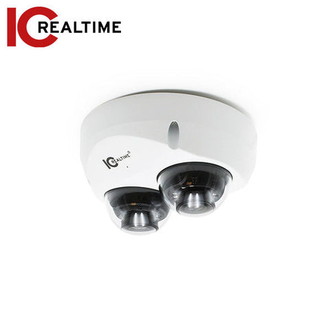IC Realtime - IPEL-DL80F-IRW1 / 4MP Dual Lens IP Wedge Dome Camera / Starlight Equipped / 2x 2.8mm Fixed Lenses (95°) / 98 Feet Of IR / Human-Vehicle Recognition