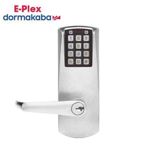 E-Plex - E203UXS - Electronic Pushbutton Cylindrical Lever Set - Schlage 'C' - 2⅜" Backset - Satin Chrome - Grade 1