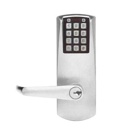 E-Plex - E203UXS - Electronic Pushbutton Cylindrical Lever Set - Schlage 'C' - 2⅜" Backset - Satin Chrome - Grade 1