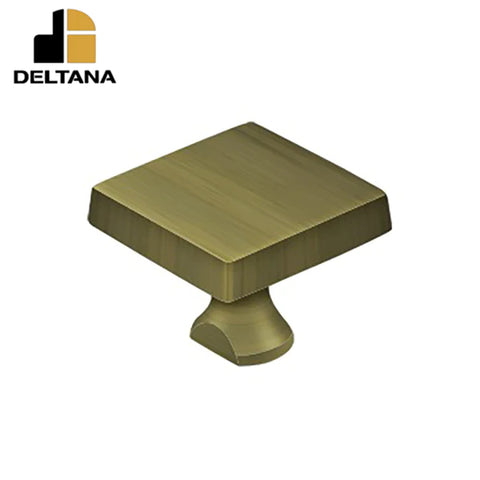 Deltana - Solid Brass Square Knob For Heavy Duty Bolt - Optional Finish