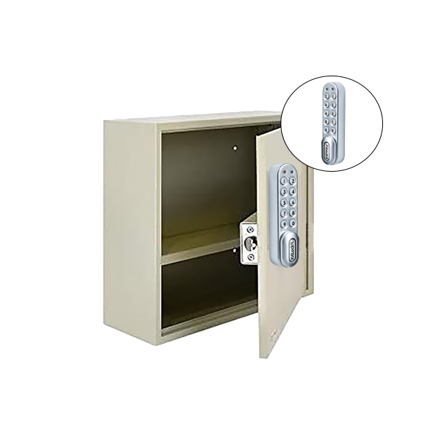 Code Lock - Storage Cabinet with Removable Shelf w/ KL1000 - Silver Grey - Cabinet Lock - IP65 Rated - Battery Override - Optional Size - UHS Hardware