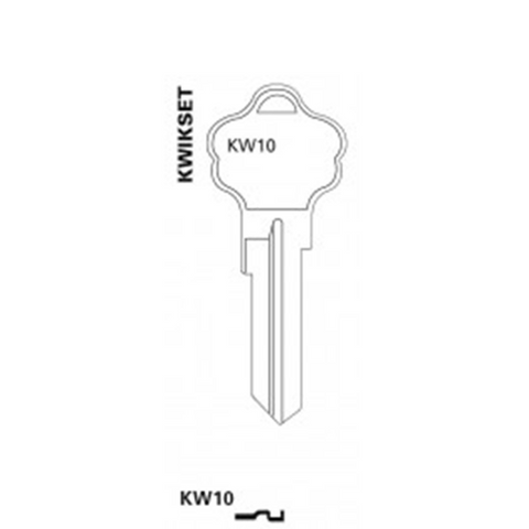 JET - KW10 - Kwikset - 6-Pin Key Blank - Brass - UHS Hardware