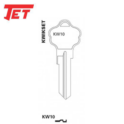 JET - KW10 - Kwikset - 6-Pin Key Blank - Brass - UHS Hardware