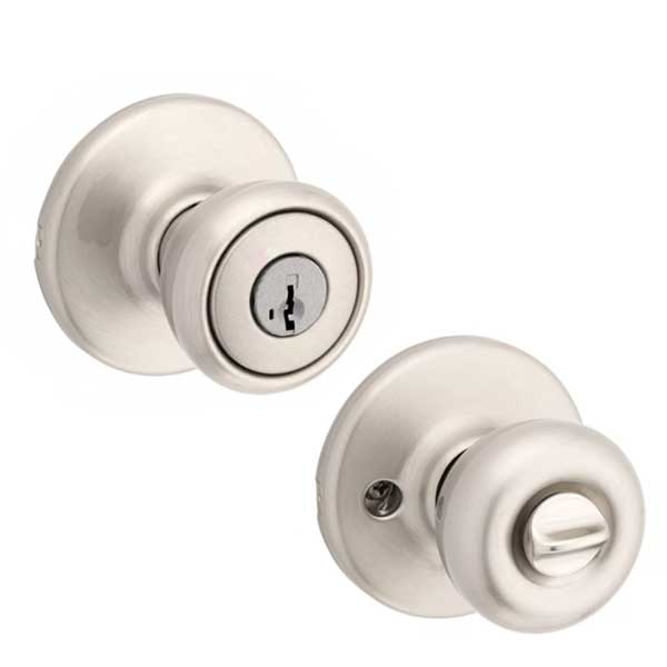 Kwikset - 400T - Tylo Knob  - Round Rose - Entrance - 15 - Satin Nickel - SmartKey Technology - Grade 3 - UHS Hardware