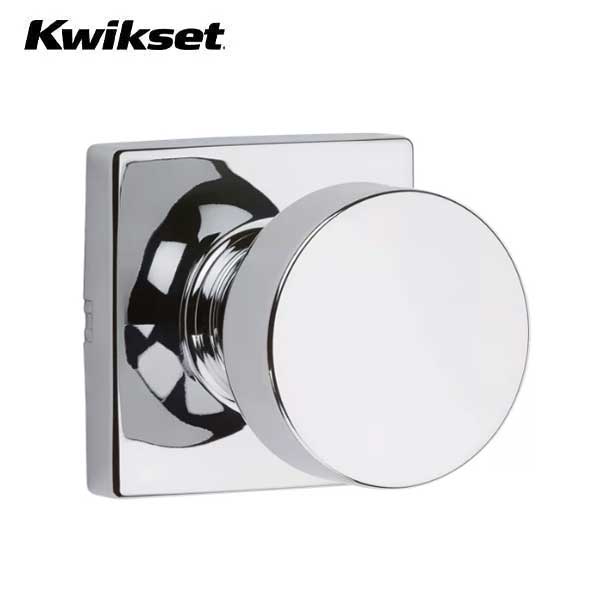 Kwikset - 720PSK - Pismo Knob  - Square Rose - Passage - 26 - Polished Chrome - Grade 3 - UHS Hardware