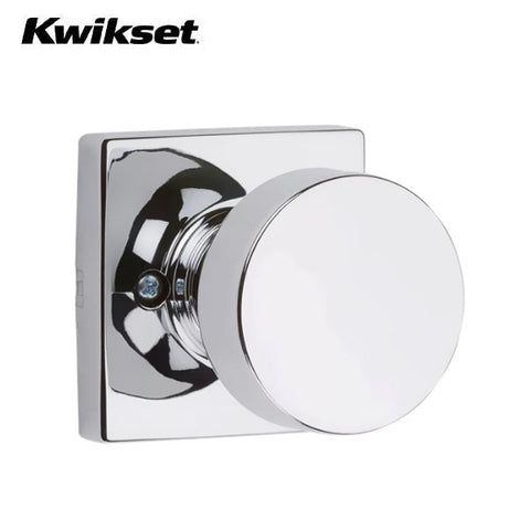 Kwikset - 720PSK - Pismo Knob  - Square Rose - Passage - 26 - Polished Chrome - Grade 3 - UHS Hardware