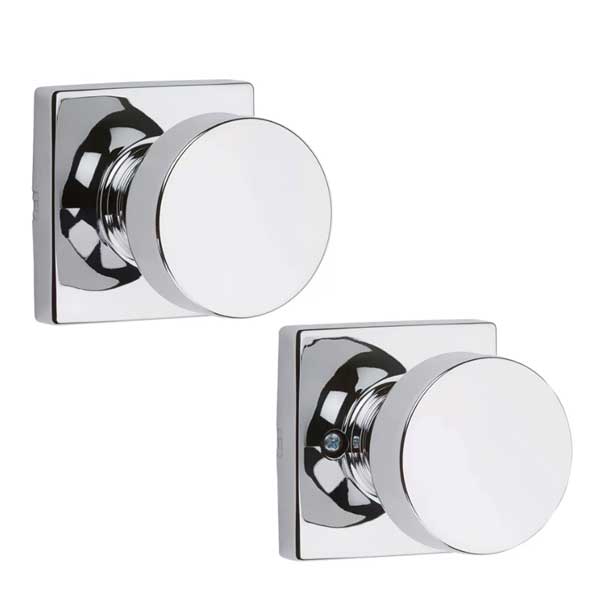 Kwikset - 720PSK - Pismo Knob  - Square Rose - Passage - 26 - Polished Chrome - Grade 3 - UHS Hardware