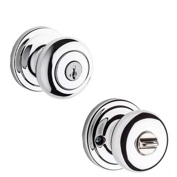 Kwikset - 740H - Hancock Knob  - Round Rose - Entrance - 26 - Polished Chrome - SmartKey Technology - Grade 2 - UHS Hardware