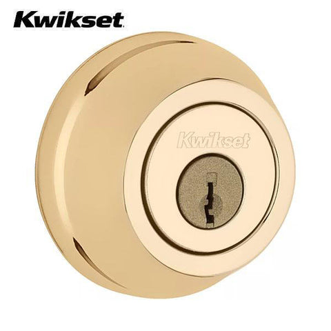 Kwikset - 780 - Residential Deadbolt - Single Cylinder - Round Rose - 3 - Polished Brass - KW1 - Grade 2 - UHS Hardware