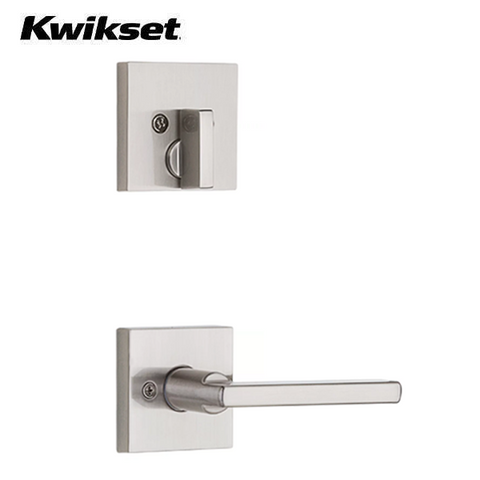 Kwikset - 818VNHXHF - Vancouver Handleset with Halifax Lever - Deadbolt Keyed One Side - Featuring SmartKey - Square Rose - 15 - Satin Nickel - Entrance - Grade AAA - UHS Hardware