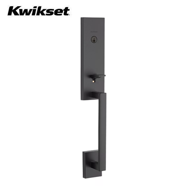 Kwikset - 818VNHXHF - Vancouver Handleset - Halifax Lever - Square Rose - 15 - Optional Finish - Entrance - SmartKey Technology - Grade 3 - UHS Hardware