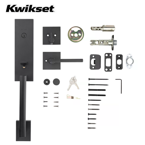 Kwikset - 818VNHXHF - Vancouver Handleset - Halifax Lever - Square Rose - 15 - Optional Finish - Entrance - SmartKey Technology - Grade 3 - UHS Hardware