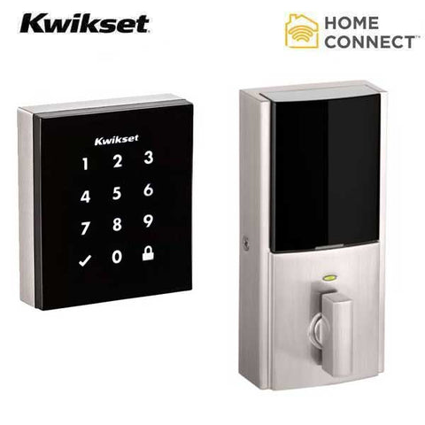 Kwikset - Obsidian - Electronic Touchscreen Smart Deadbolt - 15- Satin Nickel - Home Connect (Amazon Key Edition) - UHS Hardware