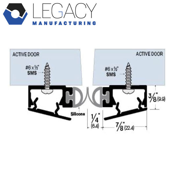 Legacy Manufacturing - Meeting Stile - Astragal For Pair Of Doors - 7ft - Fire Rated - Black - UHS Hardware