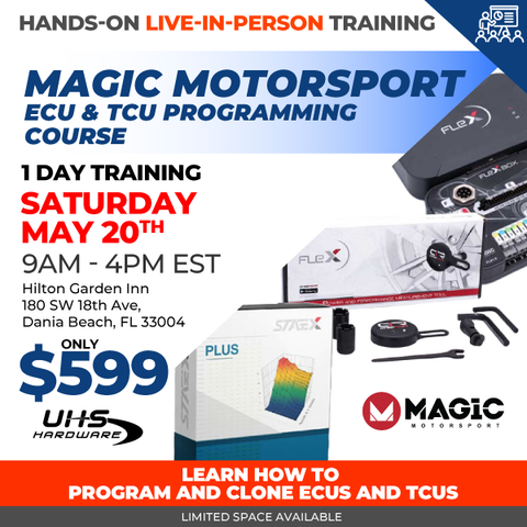 Hands-On Live In-Person Training - Magic Motorsport: ECU & TCU Programming Course - 1 Day Course -  (May 20th, 9AM to 4PM EST - Hollywood, Florida)