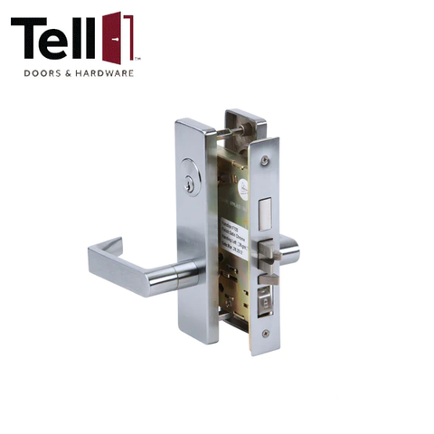 TELL - CL102258 - Heavy Duty Mortise Lock - Stainless Steel - 2-3/4" Backset - M713 Function