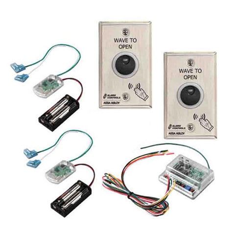 Norton - 767K2 - Touchless Actuator Kit - (2) 767 Wall Switches / (2) 546 Transmitters / (1) 537 Receiver - Single Gang - Infrared Sensor w/ 4" range - 1-10 Second Delay - Satin Stainless Steel