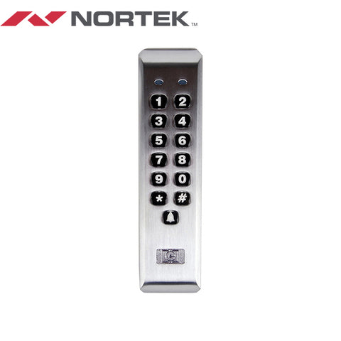 Nortek - 212ILM - Indoor/Outdoor Mullion-Mount Weather Resistant Keypad - 120 Users - Surface Mount - 1-2 AMP Doorbell Relay - Back-lit Keys - Aluminum