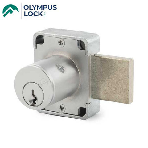 Olympus - 100B - Weather Resistant Cabinet Deadbolt Lock - D4291 4-pin - Standard Bolt - Satin Chrome - Optional Keying - Grade 1 - UHS Hardware