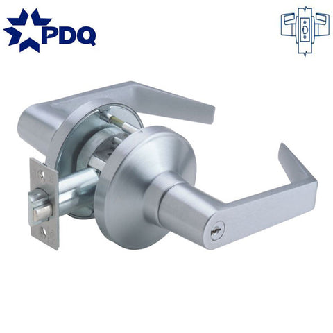 PDQ - GT-126 - Mechanical Cylindrical Lock - Heavy Duty - Philadelphia Lever - Passage - 2-3/4" Backset - Satin Chrome - Grade 1 - UHS Hardware