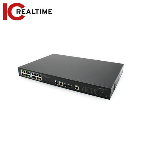 IC Realtime - PWR-EPOE-16-V2 / Layer-Two Web-Managed EPoE Switch / Supports Long-Distance PoE Transmission Up To 800m With EPoE