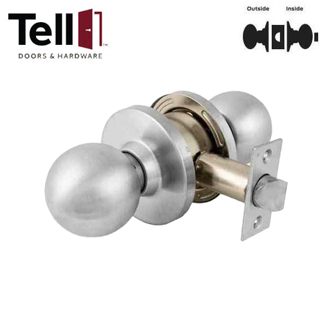 TELL - RL100010 - Light Duty Cylindrical Knob - Satin Stainless - Privacy