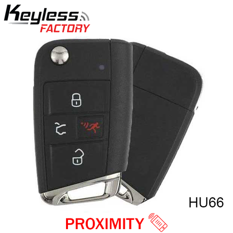 2015-2019 Volkswagen Golf GTI / 4-Button Flip Key / PN: 5G0 959 752 BE / NBGFS12P01/ HU66 / KESSY (AFTERMARKET) - UHS Hardware