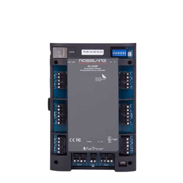 Rosslare - AC225IP - Expandable Networked Access Control Panel - DIN Housing - 2 Readers - TCP/IP - 30K Users - 20K Event History - 12VDC - UHS Hardware