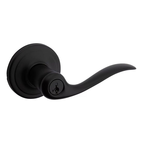 Kwikset - 740TNL - Tustin Lever - Round Rose - Entry - 514 - Iron Black - SmartKey Technology - Grade 2 - UHS Hardware