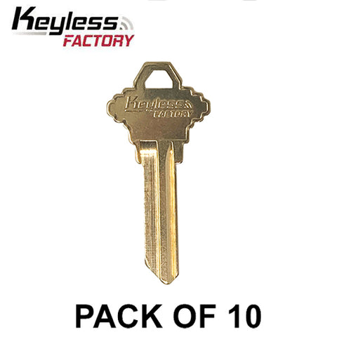 SC4 / 1145A Brass Finish Schlage Key Blanks (10 PACK) (AFTERMARKET) - UHS Hardware