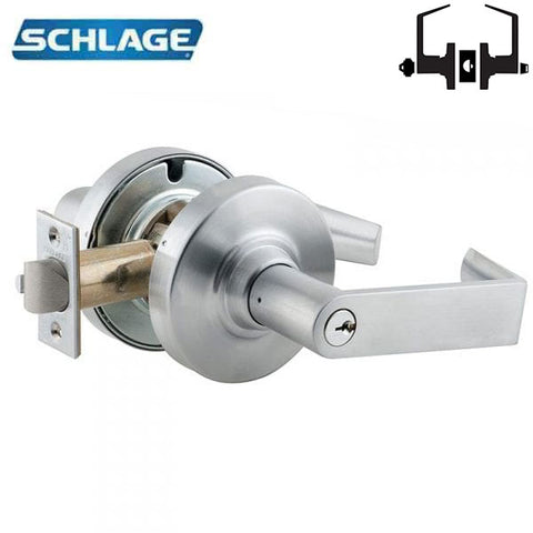 Schlage - ND53PD - Commercial Lever Set - Entrance - Standard Cylinder - Satin Chrome - Rhodes Lever - Fire Rated - Grade 1