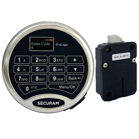 SECURAM - ProLogic Kit - ProLogic L22 Electronic Safe Keypad Lock & SwingBolt Lock Body with Status Sensor - Digital Mode - UL Listed - Chrome - UHS Hardware