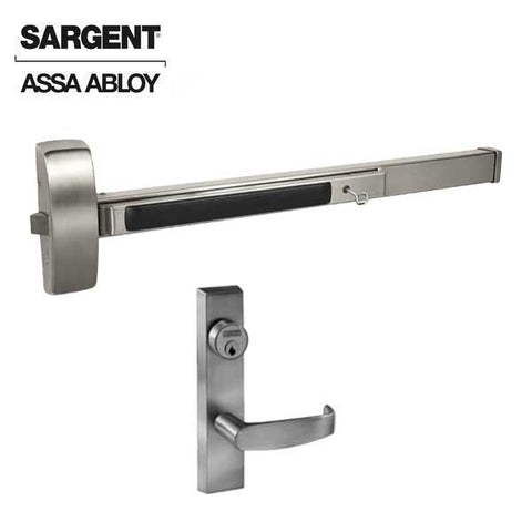 Sargent - 8804F - Rim Exit Device with Trim Lever - Fire Exit - Satin Stainless Steel - Night Latch - 36" - Grade 1 - UHS Hardware