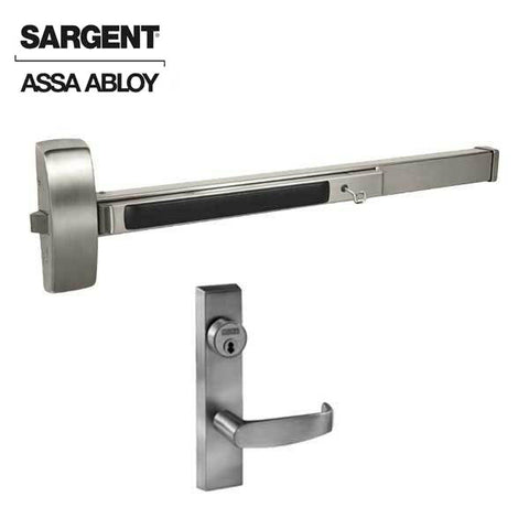 Sargent - 8804F - Rim Exit Device with Trim Lever - Satin Stainless Steel - Night Latch - SFIC - 36" - Grade 1 - UHS Hardware