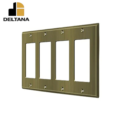 Deltana - Switch Plate - Quadruple Rocker - Optional Finish