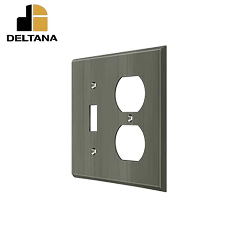 Deltana - Switch Plate - Single Switch/Double Outlet - Optional Finish